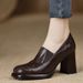 Waterproof Platform Single Shoes, Fall 2025 New Black Fashion Square Head Solid Color Thick Bottom Coarse Versatile High_vogvips.com
