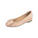 Small Man Increases Height Nude Square Buckle Light Mouth Single Shoes Women's Round Head Fashion Leather Shoes_vogvips.com