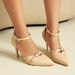 2026 Spring New Arrivals Women's Pointed Toe Open Toe Sandals, 40-43 Large Size Rhinestone Buckle Stiletto Heel Dress Shoes_vogvips.com