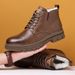 European Warm Series Martin 2025 Winter Cotton Warm Men's Versatile Mid-Calf Leather Boots Thickened Non-Slip_vogvips.com