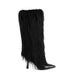 Women's Pointed Toe Stiletto Heel Suede Fringe Boots Fashion High Boots For Fall Winter Autumn And Winter Fashion Boots, Slip On Long Boots._vogvips.com
