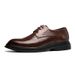 Euro Step Brogue Leather Summer New Formal Business Height-Increasing Breathable Wedding Groom Derby Men's Shoes_vogvips.com