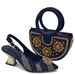 Shoe Bag Set Combination Wrist Woven Moon Bag + Women's Pointed Sandal Crystal Buckle_vogvips.com