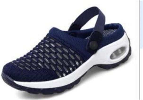 Plus Size Women's Summer Style Mesh Mesh Slip Ons Rocking Mom Half Cup Sandals Reversible_vogvips.com