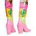 Women's Shoes Fashion Catwalk Thick Heel Multi Color Stitching Long Boots Women's Shoes Comfortable And Versatile Lightweight Street Low Heel_vogvips.com
