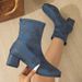 Women's Chunky Heel Ankle Boots - Square Toe Slip-On Casual Booties With Back Zipper, Suede & PU Lining, Comfortable Mid Heel (3-5cm)_vogvips.com