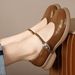 Soft-soled Small Leather Shoes, Single Shoes, Rare Shoes, Round Head, Shallow Mouth, One-word Mary Women's Shoes_vogvips.com