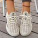 Spring Summer Breathable Mesh Sport Women Slip On Hollow Out Knitted Flats Shoes Woman Plus Size 43 Thick Sole Sneakers_vogvips.com
