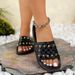 New Fashionable Women's With Rivets, Trendy Sandals, Indoor And Outdoor Flat Slippers For Women_vogvips.com