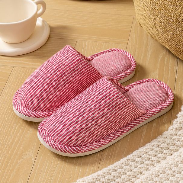 Japanese-style Home Cotton Slippers Male And Female Couples Soft-soled Non-slip Comfortable And Warm Cotton Slippers In Autumn And Winter_vogvips.com