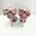 Pink Bowknot Pearl Strap High-heeled Sandals With Satin Surface, Super Fairy-like Shoes, Internet Celebrity Style,_vogvips.com