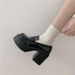 8cm Small Jk Small Leather Shoes Platform Heightening Uniform Shoes High Heels Hot Girl Loafer Girl_vogvips.com