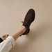 Retro Women's Loafers Lace-Up British Style Low Heel Leather Shoes Round Toe Deep Mouth Autumn New Style In Stock_vogvips.com