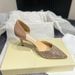 2025 Spring New Women's Sandals Pointed Toe Shallow Mouth Hollow Sequin Thin Heel Sexy Versatile Color Block High H_vogvips.com