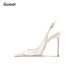 Guoar Cross-Border 2024 New Pointed Lace Mesh Breathable Backless Buckle Stiletto Women's Sandals_vogvips.com