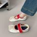 Spring/Summer Women's Mary Jane Shoes Color Block Velcro Fit Lightweight Casual Ballet Square Toe Comfortable Niche Design_vogvips.com
