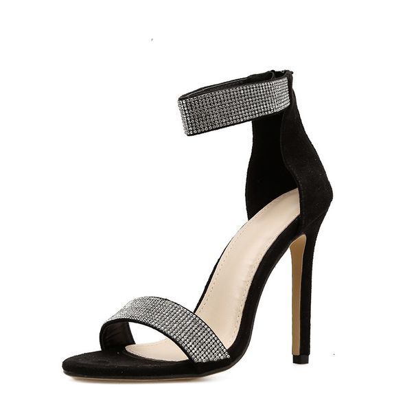 Large For Women's 2024 New Water Diamond Slim High Heel Back Zipper Style Sandals_vogvips.com