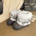 Milky White Fleece-Lined High-Top Snow For Women Fair Isle 2025 Winter New Chic Niche Shoes Two-Way Cotton Boots_vogvips.com