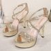 Fashioncasualnew Arrivalsequin Sandals Stiletto Waterproof Platform Super High Heel Wedding Banquet Shoes Women's Fashion Flats_vogvips.com