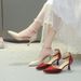 Apricot-colored High-heeled Shoes Women, 2026 New Spring-summer French Style, Small-heeled Hollow Single Shoes, Soft_vogvips.com