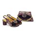 The party match high heeled diamond round toed fish mouth back slip buckle sandals with diamond handbag set is fashionable and versatile_vogvips.com