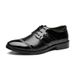 Men's Formal Business Dress Shoes - Pointed Toe Oxfords With PU Upper & Rubber Sole For Office, Wedding & Special Occasions Lace Up Pointed Toe Shoes_vogvips.com