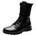 European Warm Series Winter New Fashion Comfortable Trendy Low Heel High Simple Rubber Sole Fleece-Lined Cotton Single Shoes Martin Boots_vogvips.com