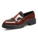 Fashion Men's Casual Leather Shoes Men Classic British Style Monk Loafers Mens Slip-on Thick Sole Heightened Shoe Patchwork_vogvips.com