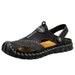 2025 Summer Plus Size Men's Shoes With Handmade Stitching On The Toe Cover, Layered Leather Sandals, Casual And_vogvips.com