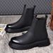 European Warm Series Men 2025 Autumn Winter Mid-top British Style Chimney Warm Snow Black Fleece Martin Boots Trendy_vogvips.com