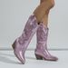 Elegant Embroidered Mid-Calf Boots For Women – Chunky Heel, Fashionable & Comfortable – Available In Multiple Colors & Sizes"_vogvips.com