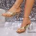 plus Size High Heeled Flip Flops Women's European American Style Outdoor Wear Summer New Elegant Square Toe Stiletto Heel Slippers_vogvips.com