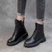 Women's Martin British Style Short 2025 Winter Korean Version Fleece Lined Thickened Versatile Thick Sole Riding Boots_vogvips.com