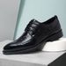 Euro Step 【】Men's Leather New Brogue British Style Office Business Formal Casual Men's Wedding Groom Shoes_vogvips.com