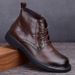 European Warm Series Autumn Winter Martin Mid-top Leather Cowhide High-top Shoes Round Toe British Style Wear-resistant Men's Boots_vogvips.com
