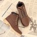 Autumn And Winter New Couple High-top Velvet Martin Boots Women's Korean Version Versatile British Large-size Cotton Boots Men's Outdoor Short Boots_vogvips.com