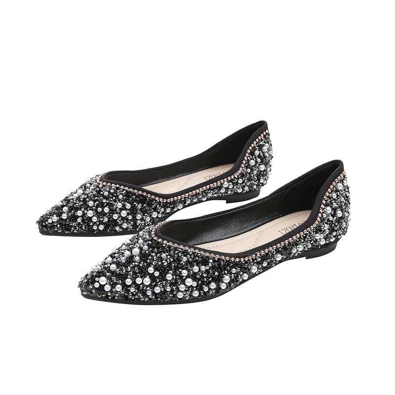 Rhinestone Flat Shoes For Women, 2026 Spring Collection, European American Style, Trendy And Elegant, Versatile Large_vogvips.com