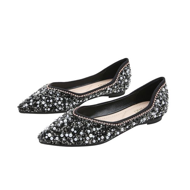 Rhinestone Flat Shoes For Women, 2026 Spring Collection, European American Style, Trendy And Elegant, Versatile Large_vogvips.com