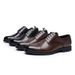 Men's Brogue Oxfords Round Toe Leather Shoes For Business Casual & Formal Wedding_vogvips.com