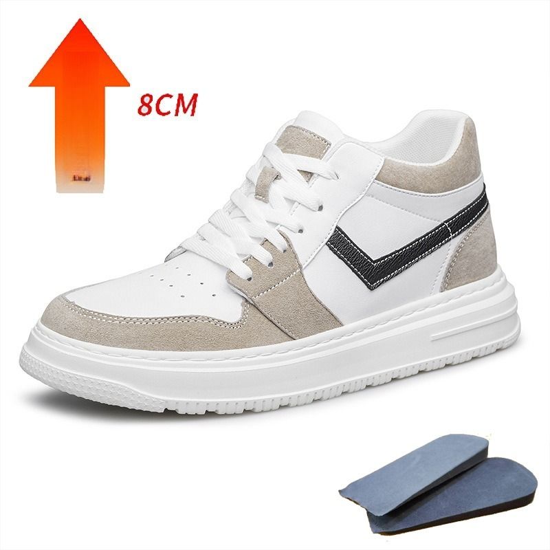 Height-increasing Men's Shoes Men's Board Shoes Men's Non-slip And Wear-resistant Sports And Leisure Leather Shoes_vogvips.com