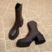 Black Martin Boots, Chunky Heel Platform Shoes_vogvips.com