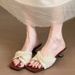 Retro Women's Woven Wedge Roman Sandals Square Toe Open Toe Stylish Vacation Look Beach Sandals_vogvips.com