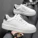 New Design Men's Anti-slip Heightening Feature, White Sneakers With Soft Sole, Board-style Shoes For Sports And Casual_vogvips.com