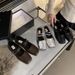 Square Head Small Leather Shoes Women's Design Sense Niche Flat Mary Jane Shoes Tide_vogvips.com