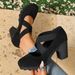 Women's High Heels, Round Toe Suede Like Leather Upper Thick Soled High Heels, Anti Slip Serrated Outsole Closed Toe Formal Shoes_vogvips.com