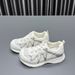 Lan Cabinet Mesh Agan For Women 2025 Summer New Round Toe Thick Sole Thin Breathable Soft Leather Casual Sports Shoes_vogvips.com