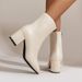 High Ankle For Women Mid-Calf 2025 Autumn New Side Zipper Plus Size Boots Fashion Chunky Heel Small Square Toe_vogvips.com