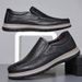 New Style Simple Casual Leather Men's Slip-On Shoes Business Breathable Loafers_vogvips.com