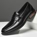 Fashion High-End Business Leather Gentleman Formal Loafers Casual Spring Low-Cut Slip-On Wooden Sole Single Shoes_vogvips.com