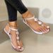 Women's Flat Sandals Summer Casual Flat Toe Beach Plus-size Sandals_vogvips.com